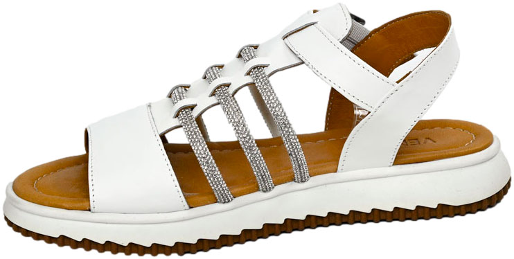 Sandały Stylowe Venezia B032 White Białe Skórzane Naturalna