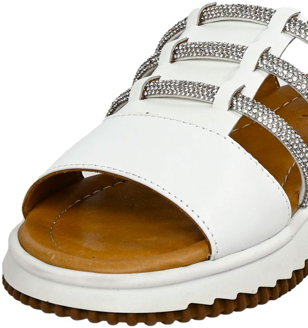 Sandały Stylowe Venezia B032 White Białe Skórzane Naturalna