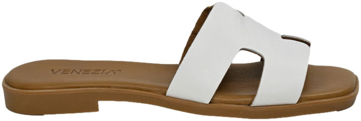 Klapki Stylowe Venezia B053 Białe White Skóra Naturalna