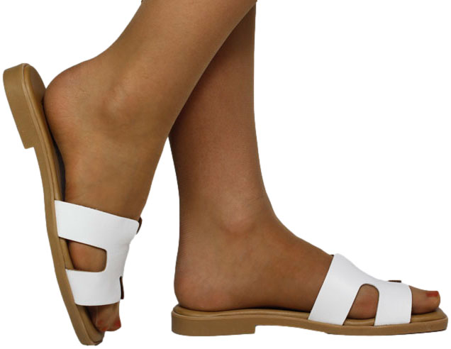 Klapki Stylowe Venezia B053 Białe White Skóra Naturalna