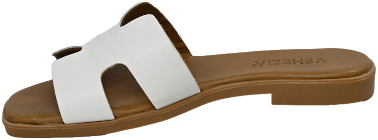 Klapki Stylowe Venezia B053 Białe White Skóra Naturalna