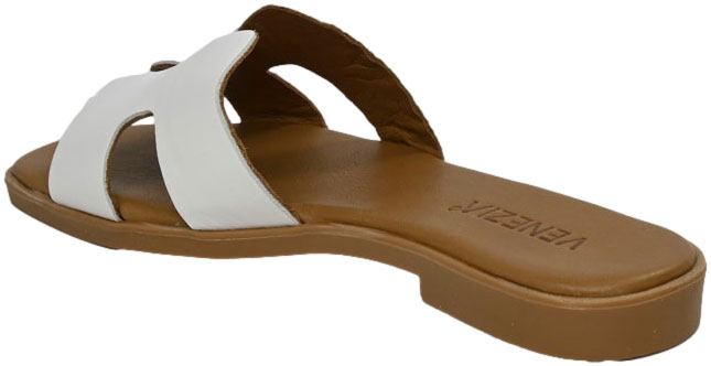 Klapki Stylowe Venezia B053 Białe White Skóra Naturalna