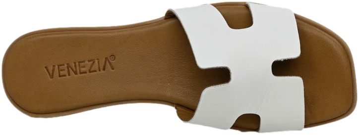 Klapki Stylowe Venezia B053 Białe White Skóra Naturalna