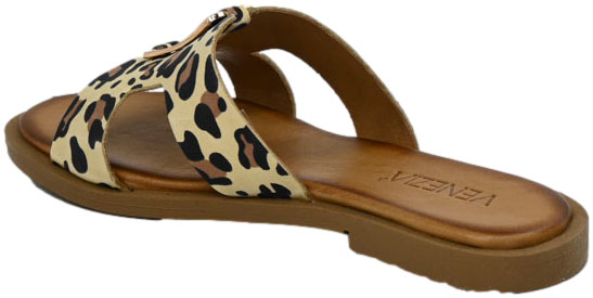 Klapki Stylowe Venezia H036 Beżowe Beige Skóra Naturalna