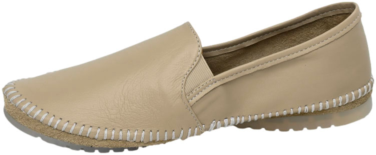 Espadryle Polskie Maciejka T3512-04 Beżowe Skóra Naturalna