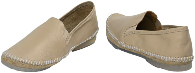 Espadryle Polskie Maciejka T3512-04 Beżowe Skóra Naturalna