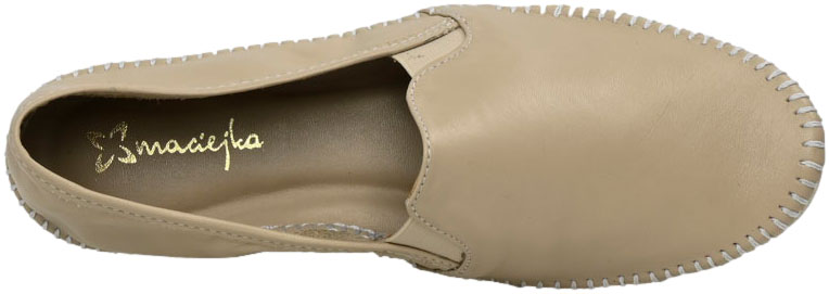 Espadryle Polskie Maciejka T3512-04 Beżowe Skóra Naturalna