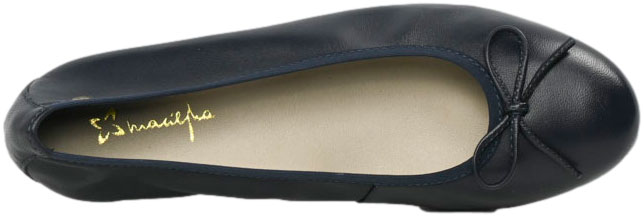 Baleriny Polskie Maciejka P6800-25 00 Granat Skóra Naturalna