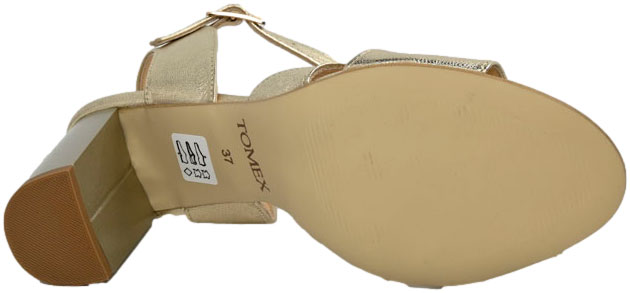 Sandały Eleganckie Tomex 1425/J30 OBC Złote Skóra Naturalna