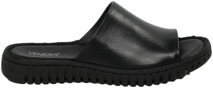 Klapki Wygodne Venezia L005LEBOBK093 Czarny Skóra Naturalna