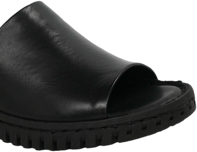 Klapki Wygodne Venezia L005LEBOBK093 Czarny Skóra Naturalna