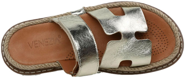 Klapki Stylowe Venezia E109LEGOOBK029 Złoty Skóra Naturalna