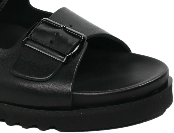 Klapki Modne Venezia E105LEBLOBK029 Czarny Skóra Naturalna