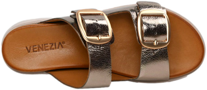Klapki Stylowe Venezia E038LEGOOBK041 Złoty Skóra Naturalna