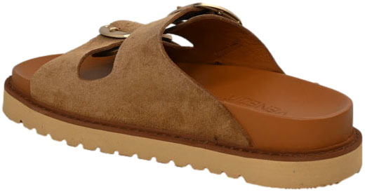 Klapki Modne Venezia B048SUBROBK043 Brąz Skóra Naturalna
