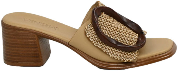 Klapki Eleganckie Venezia R0021NBEOBK144 Beż Skóra Naturalna