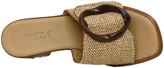 Klapki Eleganckie Venezia R0021NBEOBK144 Beż Skóra Naturalna