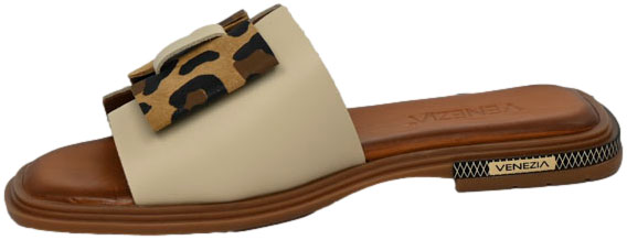 Klapki Stylowe Venezia L070LETAOBK033 Beż Skóra Naturalna