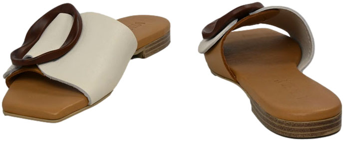 Klapki Stylowe Venezia R018LEWHOBK144 Biały Skóra Naturalna