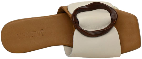 Klapki Stylowe Venezia R018LEWHOBK144 Biały Skóra Naturalna