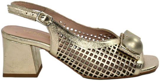 Sandały Stylowe Venezia L063LEGOOBSO033 Złoty Skóra Naturalna