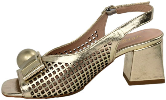 Sandały Stylowe Venezia L063LEGOOBSO033 Złoty Skóra Naturalna