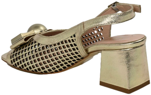 Sandały Stylowe Venezia L063LEGOOBSO033 Złoty Skóra Naturalna