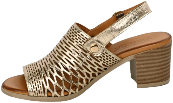 Sandały Eleganckie Venezia E053LEGOOBS041 Złoty Skóra Naturalna