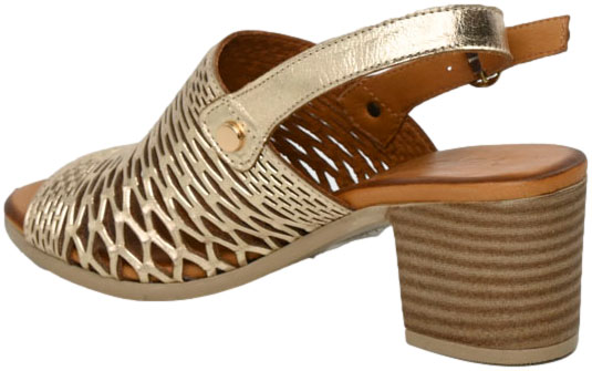 Sandały Eleganckie Venezia E053LEGOOBS041 Złoty Skóra Naturalna