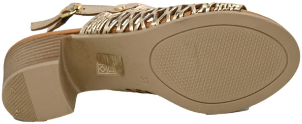 Sandały Eleganckie Venezia E053LEGOOBS041 Złoty Skóra Naturalna