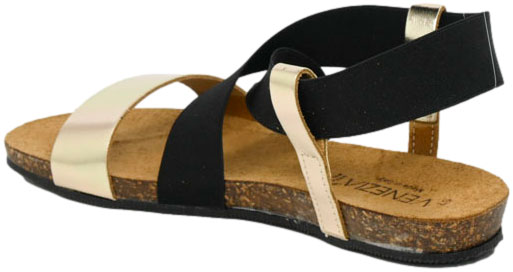 Sandały Stylowe Venezia W001LEGOOBS137 Złoty Skóra Naturalna