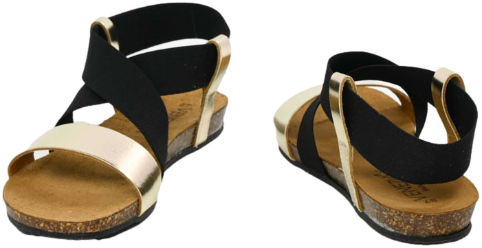 Sandały Stylowe Venezia W001LEGOOBS137 Złoty Skóra Naturalna