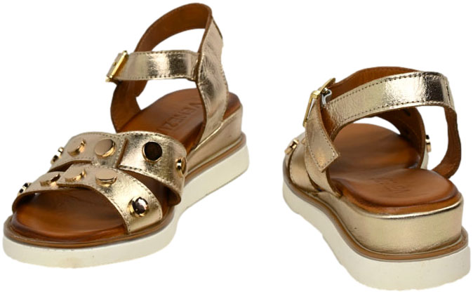 Sandały Stylowe Venezia E075LEGOOBS029 Złoty Skóra Naturalna