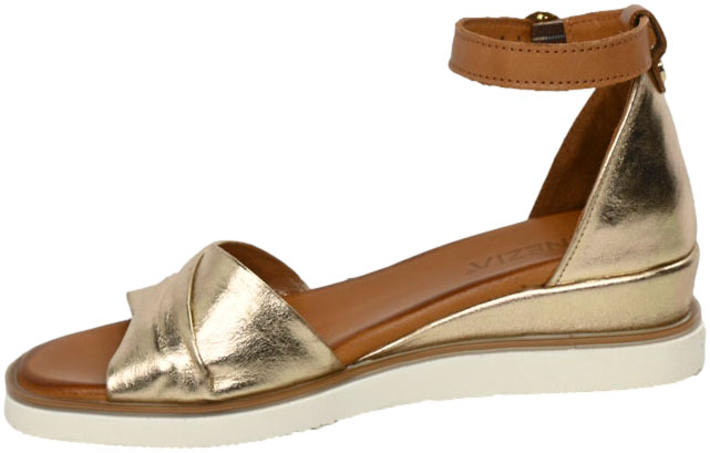 Sandały Eleganckie Venezia E076LEGOOBS029 Złoty Skóra Naturalna