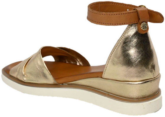 Sandały Eleganckie Venezia E076LEGOOBS029 Złoty Skóra Naturalna