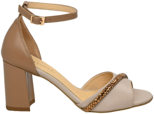Sandały Stylowe Tomex 1488 010 Ecru/Camel Skóra Naturalna