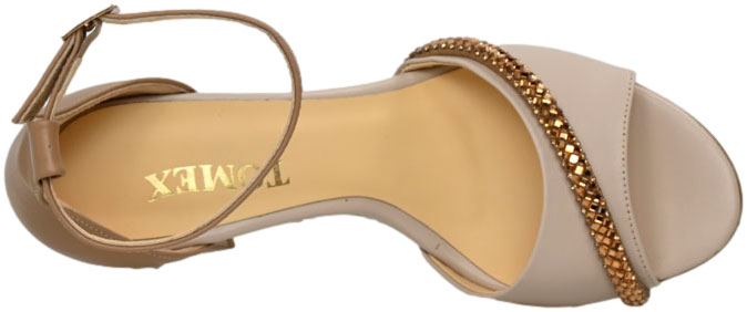 Sandały Stylowe Tomex 1488 010 Ecru/Camel Skóra Naturalna