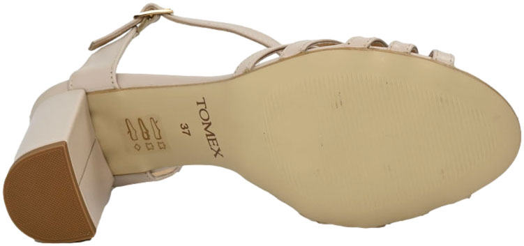 Sandały Eleganckie Tomex 1485 010Ecru Skóra Naturalna