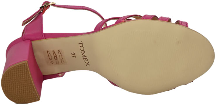 Sandały Eleganckie Tomex 1485 Fuksja Skóra Naturalna