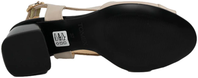 Sandały Eleganckie Tomex 1521/2/B13 010 Ecru Czarny Skóra Naturalna