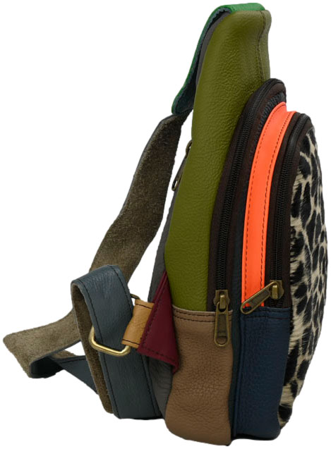 Plecak Wykonany Ręcznie Olivka 100026 Ada 3 Multikolor Skóra Naturalna