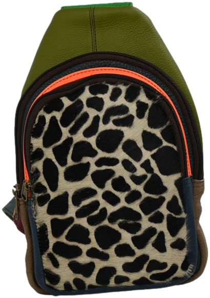 Plecak Wykonany Ręcznie Olivka 100026 Ada 3 Multikolor Skóra Naturalna