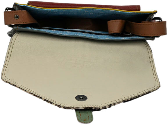 Torebka Wykonana Ręcznie Olivka 500009W Jagoda Multikolor Skóra Naturalna