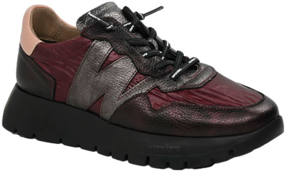 Sneakersy Damskie Wonders A-2491 Elvin Cobre Nylon nek Burdeos