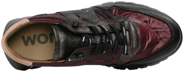 Sneakersy Damskie Wonders A-2491 Elvin Cobre Nylon nek Burdeos