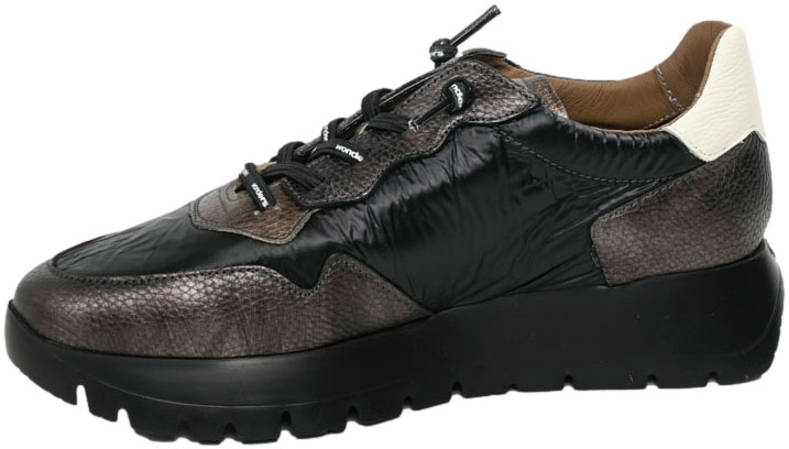 Sneakersy Damskie Wonders A-2491 Elvin Plomo Nylon Nek Negro