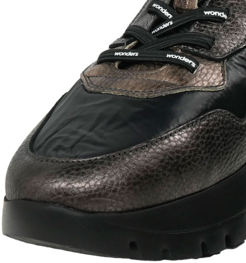 Sneakersy Damskie Wonders A-2491 Elvin Plomo Nylon Nek Negro