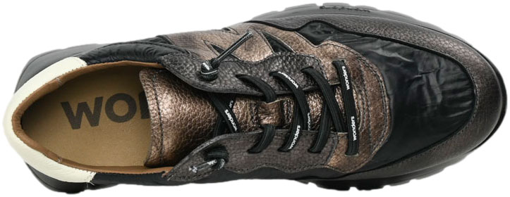 Sneakersy Damskie Wonders A-2491 Elvin Plomo Nylon Nek Negro