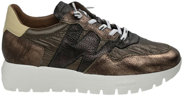 Sneakersy Damskie Wonders A-2491 Elvin Oro Nylon Nek Platino