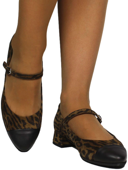 Czółenka Eleganckie  Wonders B-9710 Velvet Negro Skóra Naturalna